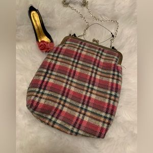 NANETTE LAPORE mini plaid flannel clasp shoulder bag LNWOT